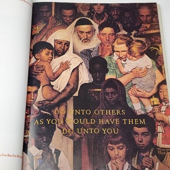 Vintage NORMAN ROCKWELL CHRISTMAS Book Charming Illustrations Music Poem Stories - Picture 15 of 16